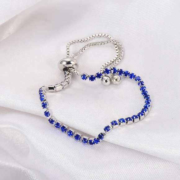 Silver Plated Adjustable Tennis Bracelet - Picture 3 of 5